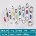 Stainless Steel Double-Headed Measuring Spoon Set with Magnetic Suction - 9 Pieces