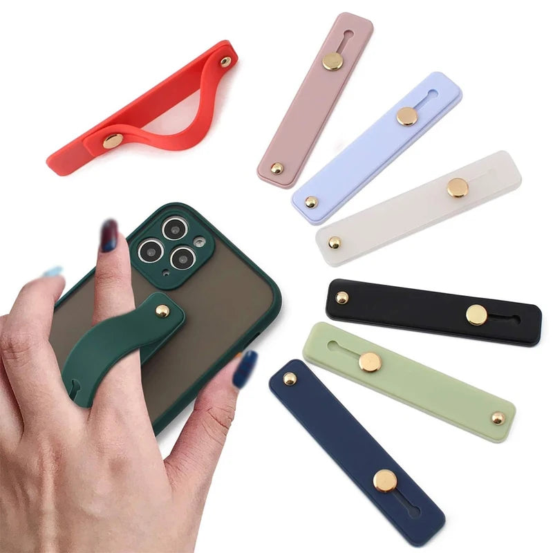Universal Colorful Phone Holder with Wrist Strap & Stand for iPhone Xiaomi