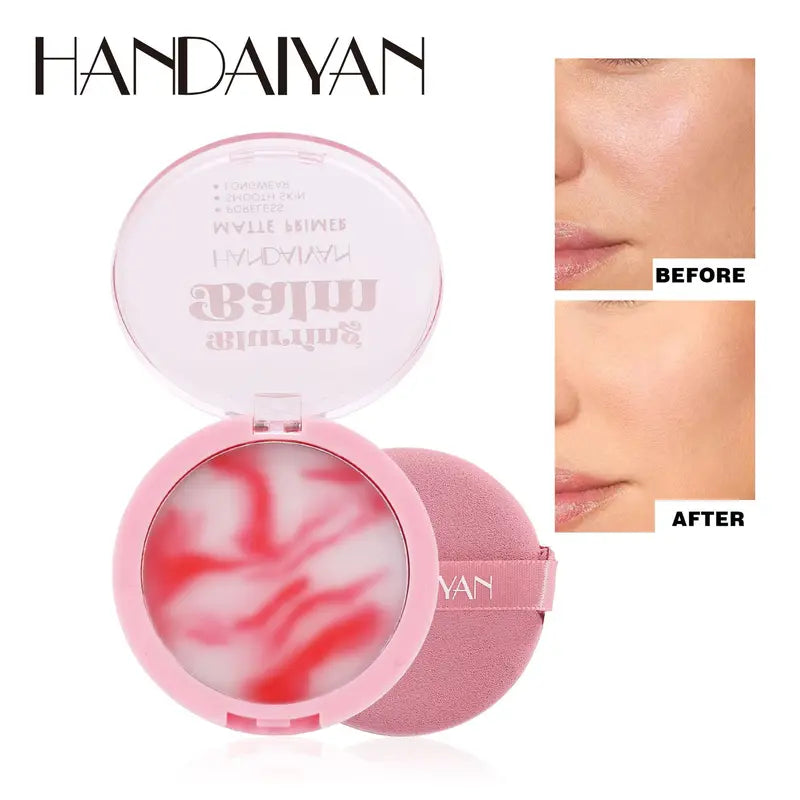 Natural Oil Control Loose Face Powder with Puff Matte Waterproof Brightening Makeup