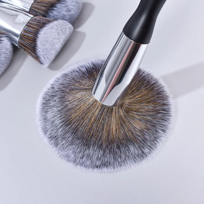 Professional Makeup Brush Set 5 Pcs Black Natural Hair Face Eye Blush Foundation
