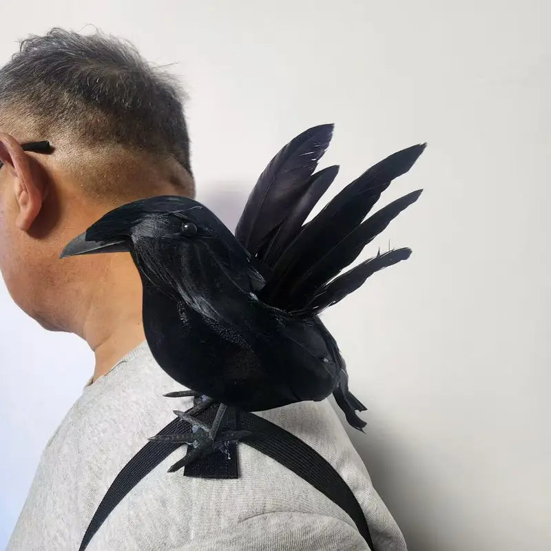 Halloween Crow Shoulder Cosplay Costume Accessories with Elastic Band - Holiday Decor