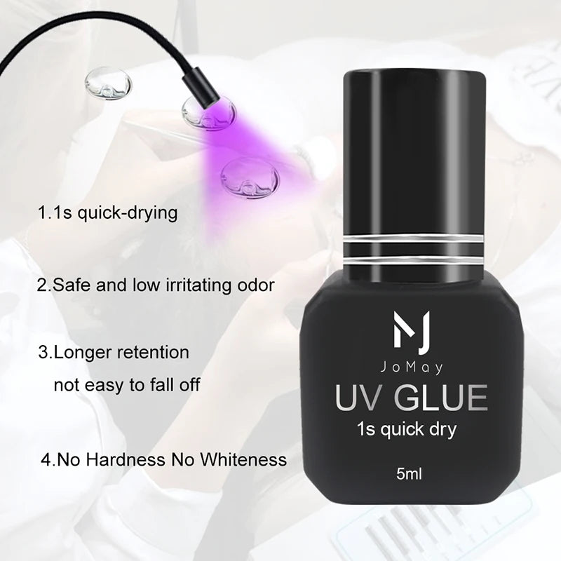 UV Eyelash Extension Glue Fast Drying Strong Hold 0.1s Clear Adhesive