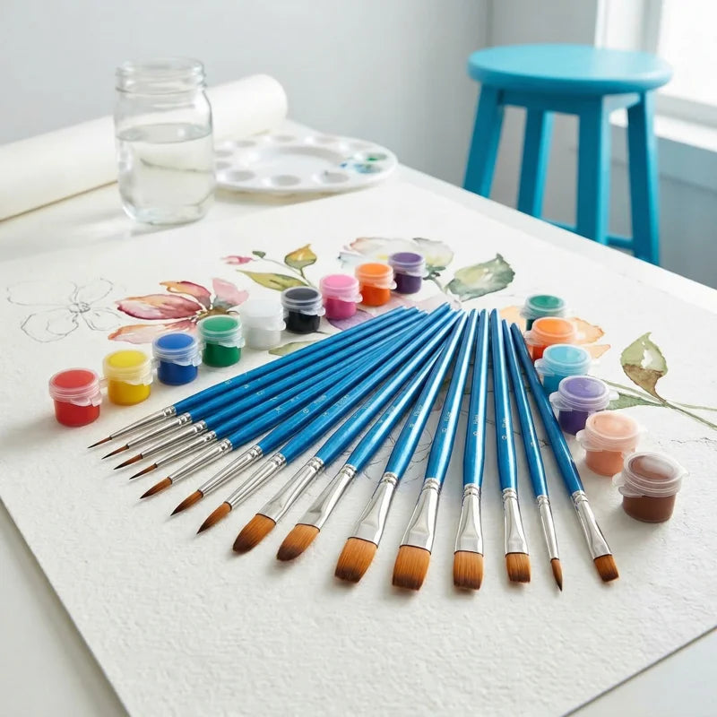 12-Color Waterproof Acrylic Paint Set for DIY Art Crafts Canvas & Graffiti