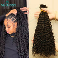 Bulk Human Hair Extensions for Braiding - Double Drawn, Curly, Blonde Mix