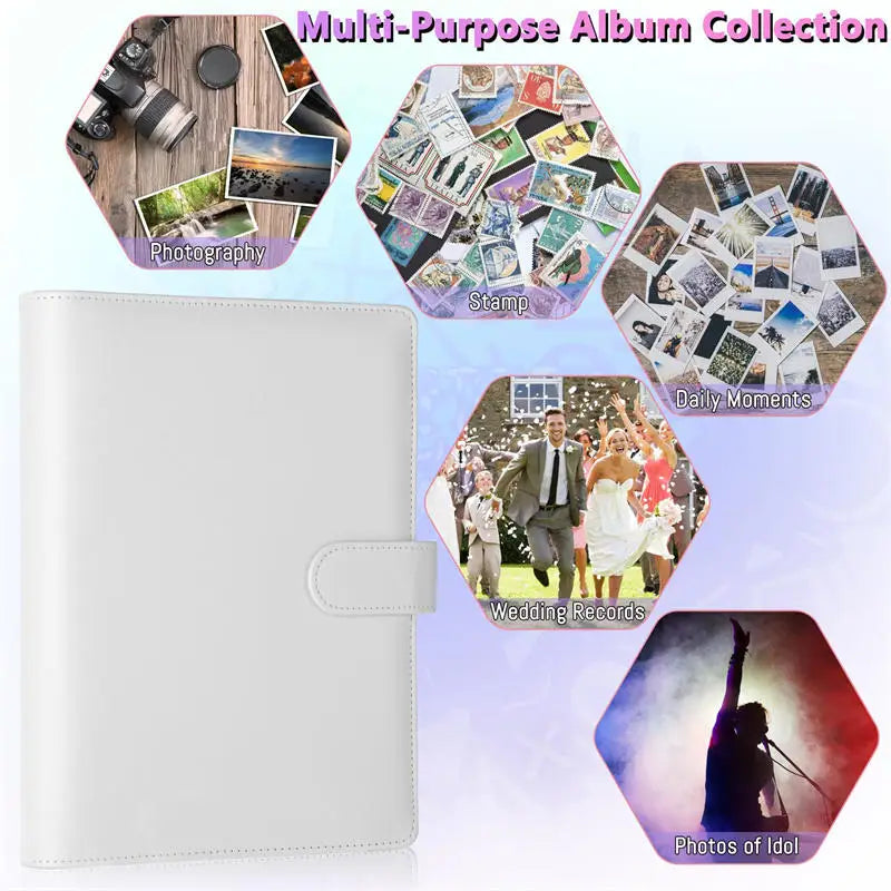 Loose Leaf Photo Album & Card Book Organizer - 25 Sheets, PVC, Multiple Colors