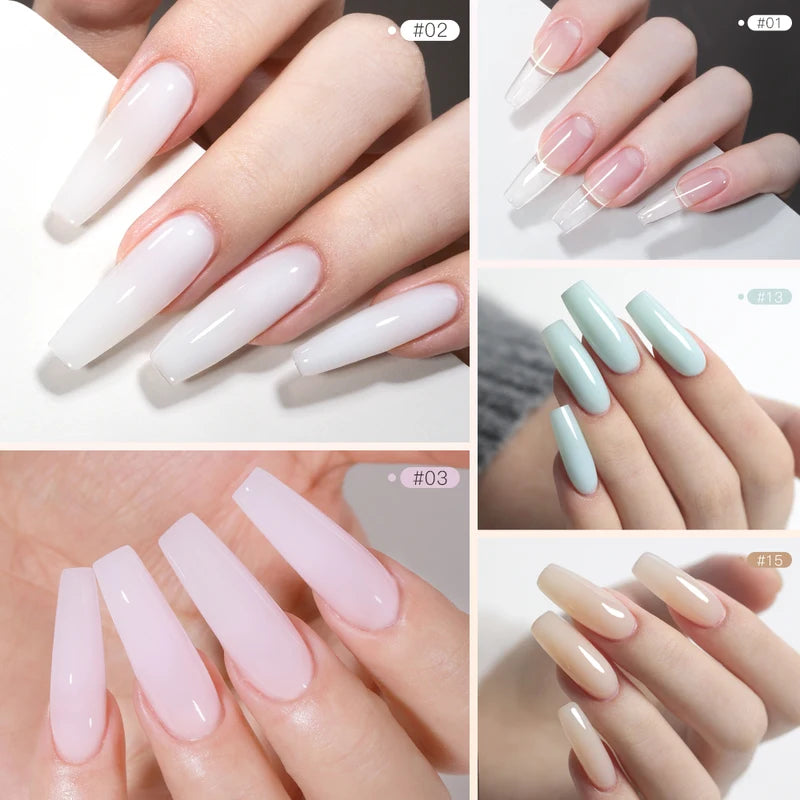 Painless Builder Nail Gel - Self-Leveling UV LED Hard Gel for Nail Extensions and Strengthening