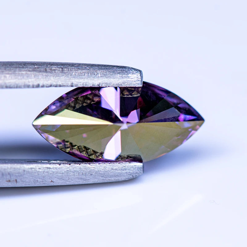 Moissanite Marquise Cut Jewelry Charms Set for DIY Rings Necklaces Earrings - Purple