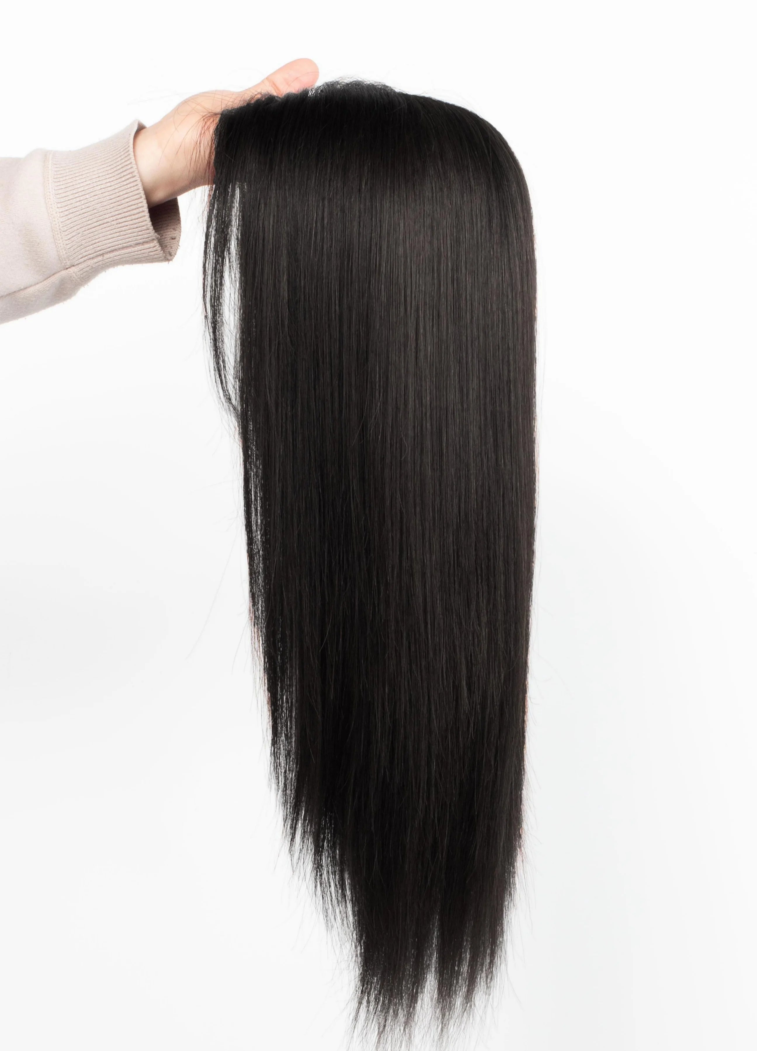 Breathable Skin Silk Base Hair Topper for Women - Virgin Human Hair Cover with Clips