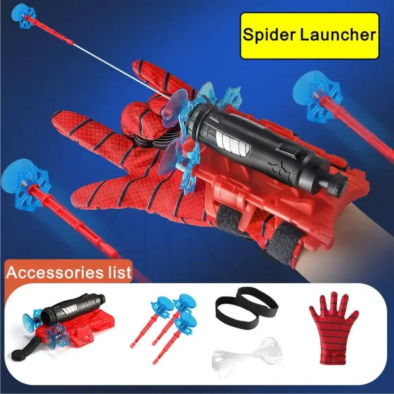 Children's Spider Web Shooter Toy Set with Gloves for Superhero Role Play
