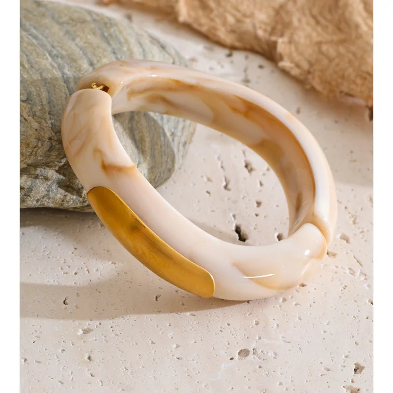 Acrylic Resin Thick Bracelet Bangle - Waterproof Summer Jewelry