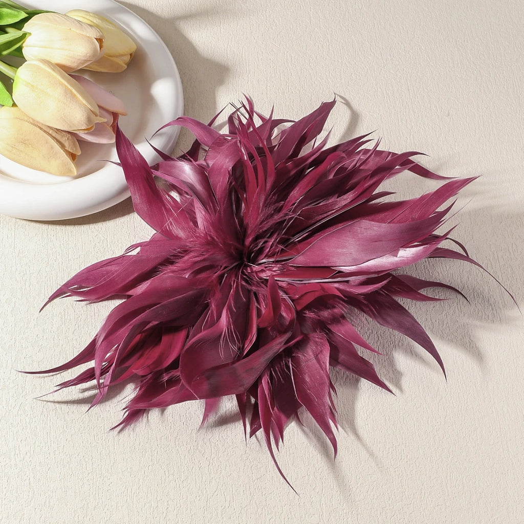 Large Feather Brooch for Women - Colorful Fashion Lapel Pin 22cm