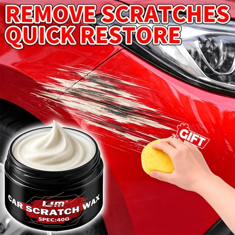 Car Scratch Repair Wax Paste with Sponge Applicator 40g - Body Paint & Polishing