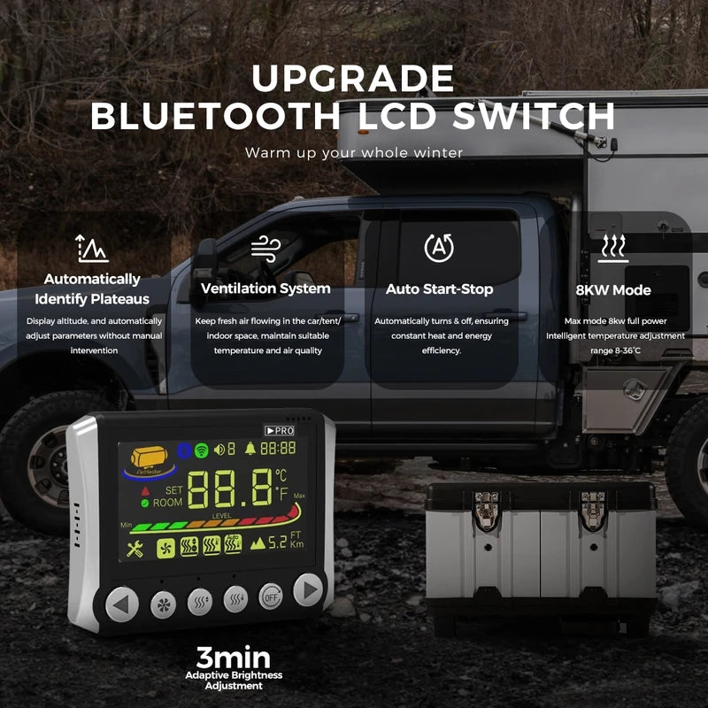 Diesel Air Heater 8KW with LCD & Bluetooth App Control for RV Car Camper