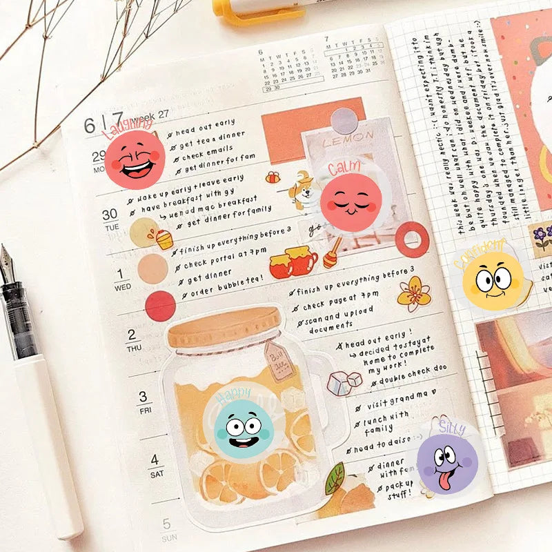 200 Pcs Emotional Feelings Face Stickers for Students Mood Support Multicolor Set