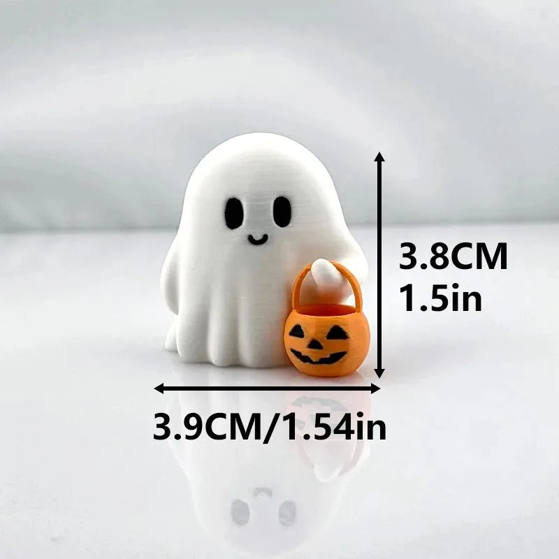Cute Anime Pumpkin Statue 1/2Pcs Halloween Home Decor Lanterns - Light Grey & Green
