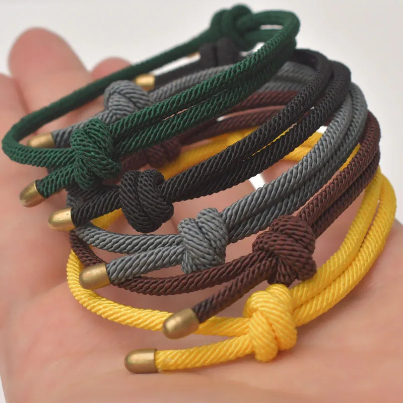 5PCS Adjustable Rope Bracelets Handmade Woven Jewelry Set for Men Women Couples
