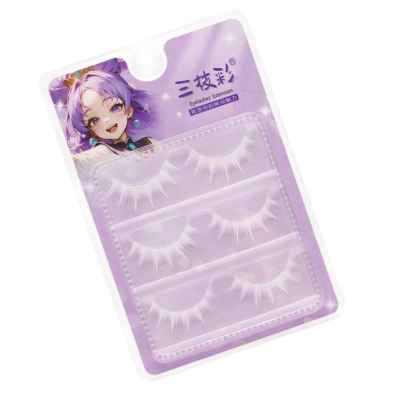 White Feather False Eyelash Strips for Cosplay and Costume Makeup