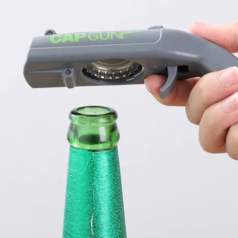 Portable Stainless Steel Bottle Opener with Launch Spring - Bar & Kitchen Tool