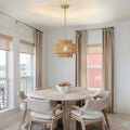 13 Inch Boho Rattan Pendant Light Chandelier for Living Room and Kitchen