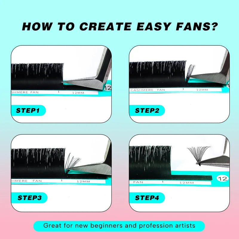False Eyelash Extensions Premium Blooming Self Fanning Mink Lashes Set