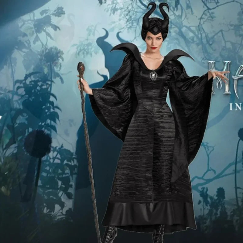 Maleficent Witch Costume Dress for Women Halloween Gothic Vampire Stepmother