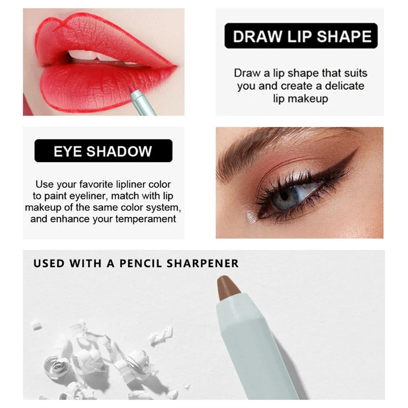12 Color Matte Lip Liner Set - Long Lasting Lipstick Pen Gift Kit