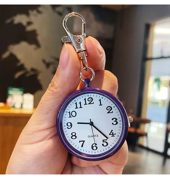 Miniature Quartz Pocket Watch with Keyring for Nurses, Doctors & Kids