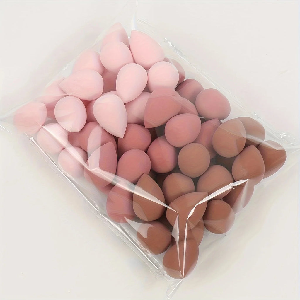 Mini Makeup Sponge Set 50pcs - Flawless Foundation Blending Wet Dry All Skin Types