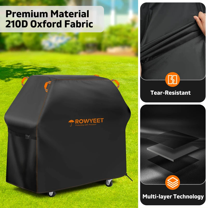 Waterproof Outdoor BBQ Grill Cover with Adjustable Hem for Weber Nexgrill and More
