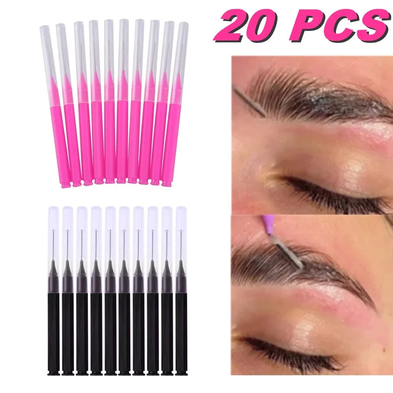 Mini Eyebrow & Eyelash Brush Set - Disposable Combing & Cleaning Tools
