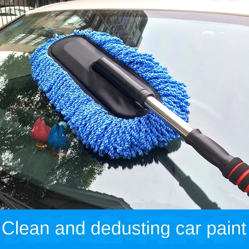 Microfiber Car Wash Brush Mop Kit with Long Handle – Garage & Vehicle Cleaning Supplies