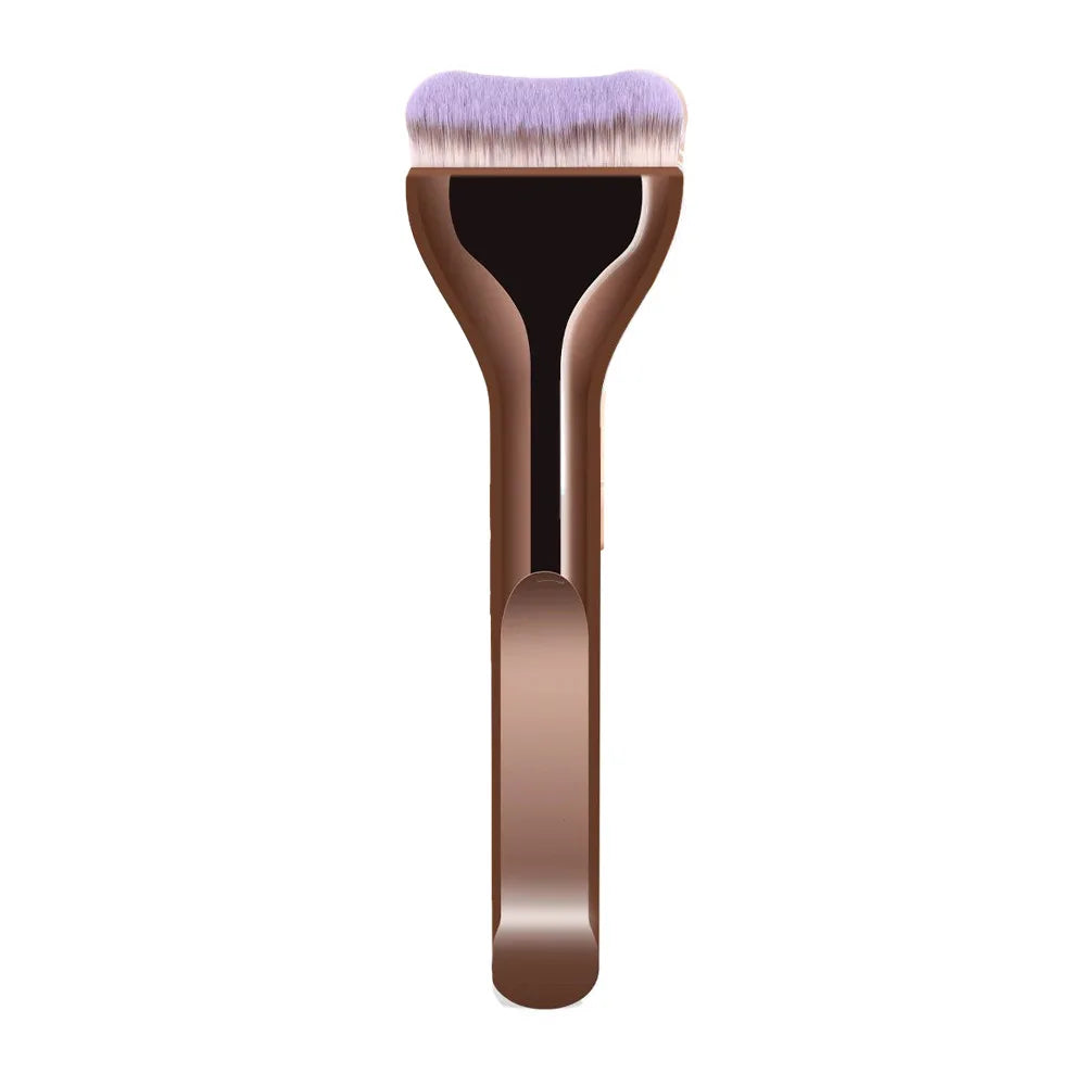 Professional Foundation Brush with Soft Nylon Bristles & Elegant Brown Handle for Liquid, Powder & BB Cream