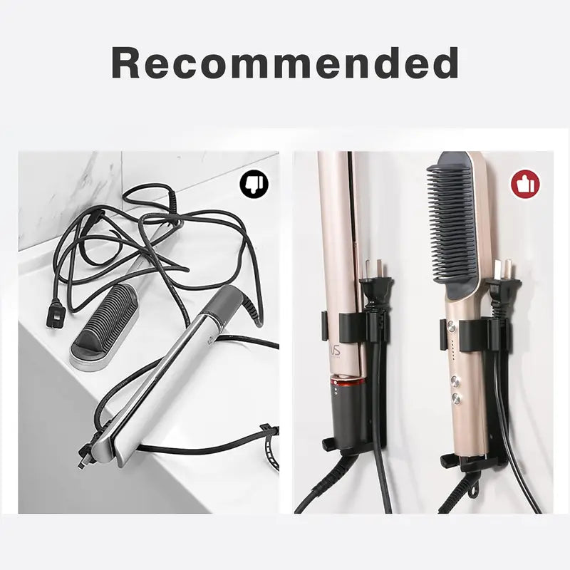 Wall-Mount Hair Curling Iron Holder for Dyson Airwrap Storage Aluminum Rack