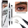 Waterproof Curved Eyebrow Pencil Set with Precise Brush and Fork Tip for Natural Makeup