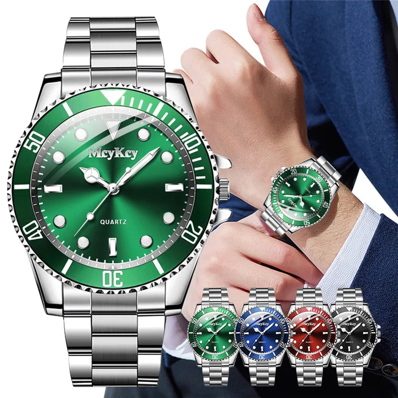 Men's Quartz Watch Large Dial Business Casual Sports Wristwatch - Multiple Colors