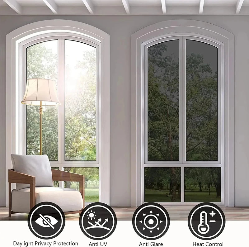 Privacy Window Film Reflective Mirror One Way Car Glass Tint UV Protection Rolls