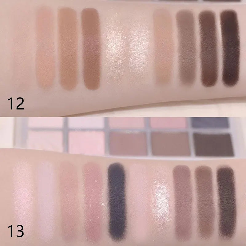 Long-Lasting Eyeshadow Palette with Matte, Shimmer & Glitter Shades - Korean Cosmetic