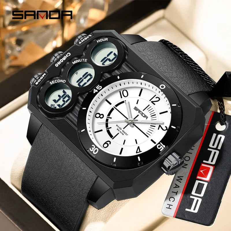 Digital Sports Watch Waterproof Multifunctional Men's Wristwatch - Model 6237