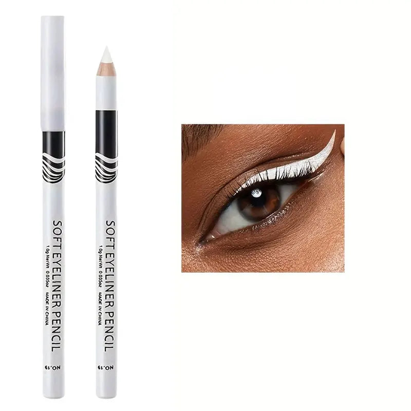 White Wooden Eyeliner Pen for Inner & Under Eyelid Makeup - Matte White