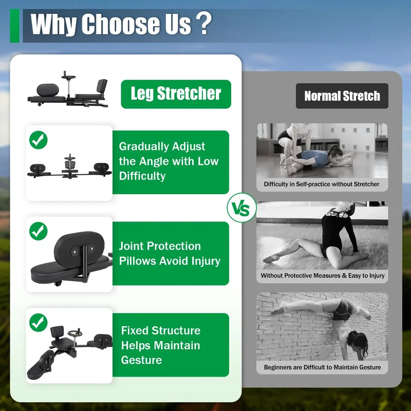 Heavy Duty Leg Stretcher for Flexibility & Muscle Relief - Home Use