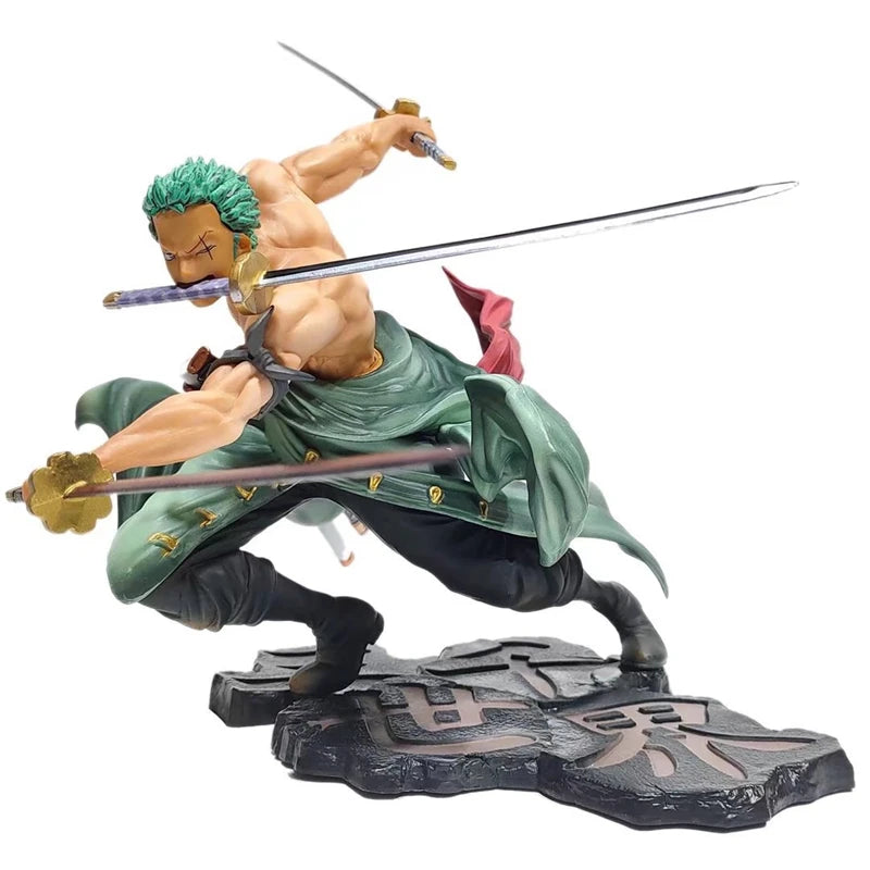 Anime 10CM Action Figure Toys - Roronoa Zoro Three-Blade PVC Collectible Figurine