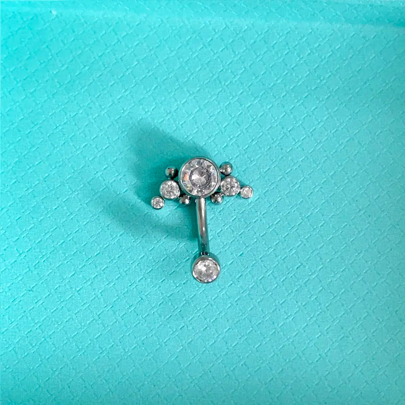 Titanium Zircon Belly Button Ring Navel Piercing Jewelry for Women