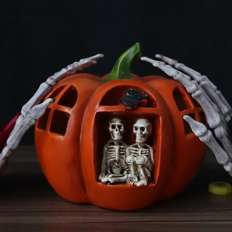 Realistic Skeleton Hand Skull Halloween Decor Prop - Zombie Haunted House Scary Plastic Decoration