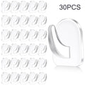 Acrylic Adhesive Transparent Hooks Set - Strong Plastic Bathroom Non-Punching Wall Hooks