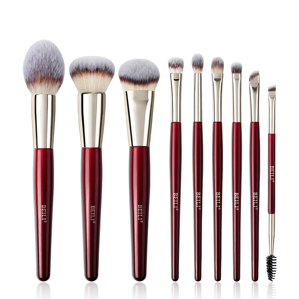 9-Piece Eyeshadow Brush Set - Synthetic Makeup Brushes for Liquid, Cream & Powder