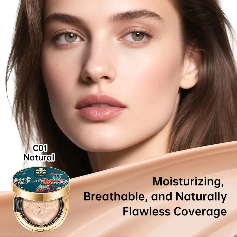 Catkin Full Coverage Cushion Foundation with Refill - Sheer Satin Finish, Light Beige