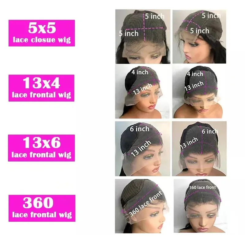 Brazilian Human Hair Wigs 40 Inch Body Wave Lace Front Wig Pre-Plucked 200% Density