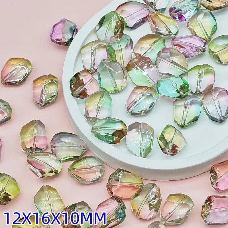 10Pcs Irregular Stone Shape Lampwork Glass Beads for Jewelry Making - Crystal Beads Wholesale