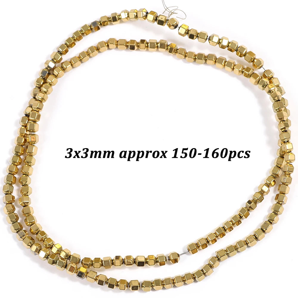 Natural Stone AAA+ Hematite Spacer Beads for Jewelry Making 15''