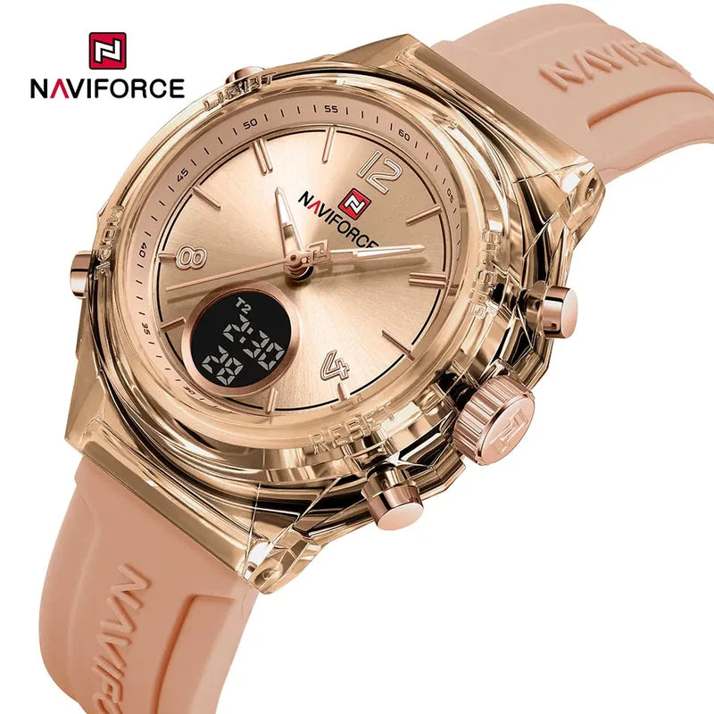 Women's Waterproof Sport Quartz Digital Watch with Dual Time Display